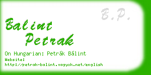 balint petrak business card